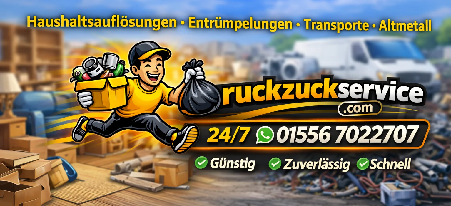 RuckZuck Service - Haushaltsauflösungen, Entrümpelungen, Transporte, Altmetall